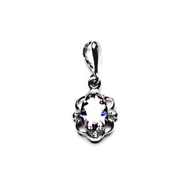 Zlatý přívěsek, zirkon lavender, bílé zlato, P 1140/22