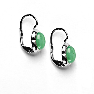 Stříbrné náušnice, přírodní avanturin -  NK 1374