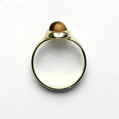 Zlatý prsten, žluté zlato, přírodní tygří oko - T 1374