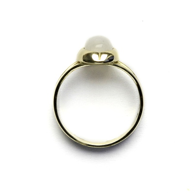 Zlatý prsten, žluté zlato, přírodní měsíční kámen - T 1374