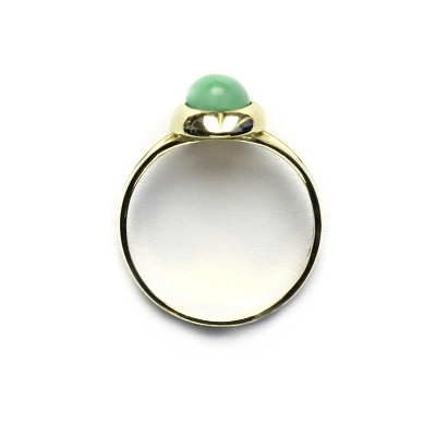 Zlatý prsten, žluté zlato, přírodní avanturin - T 1374