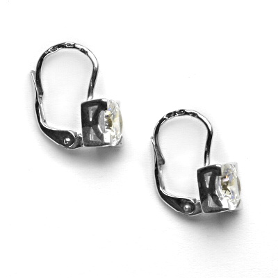 Zlaté náušnice s čirými zirkony, bílé zlato, NK 1269