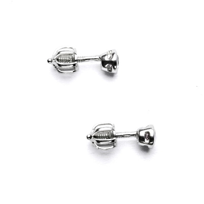 Zlaté náušnice, zirkony čiré, bílé zlato, VE 80