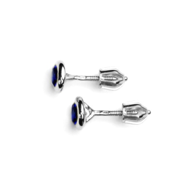 Zlaté náušnice, zirkon spinel, bílé zlato, VE 76