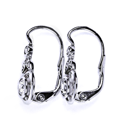 Zlaté náušnice, bílé i žluté zlato, čiré zirkony - NK 1464