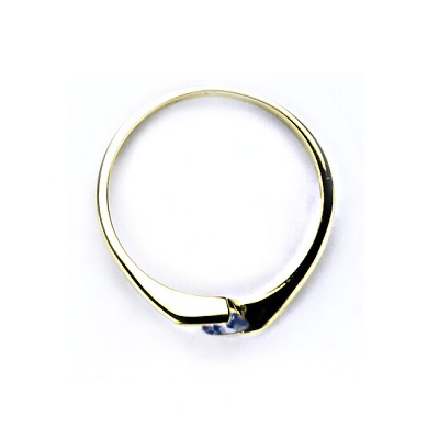 Zlatý prsten, zirkon akvamarin, žluté zlato -  VR 214