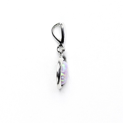 Stříbrný přívěsek , syntetický růžový opál - P 1503/22
