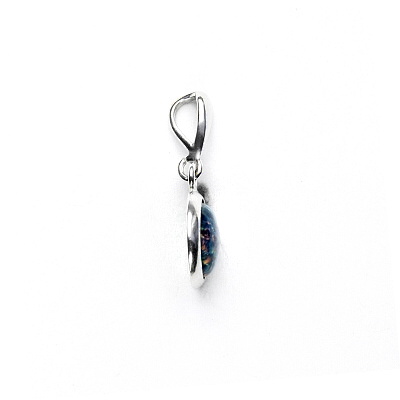 Zlatý přívěsek, bílé i žluté zlato, syntetický černý opál - P 1503