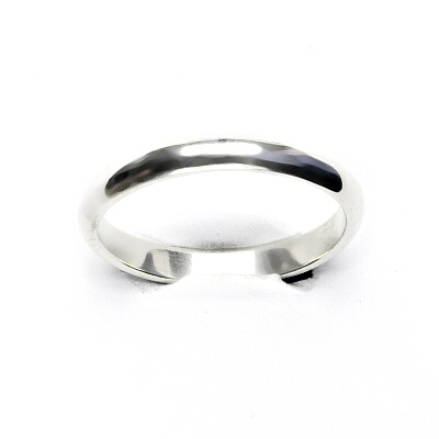 Zlatý prsten, hladký kroužek 3 mm, bílé zlato - T 787