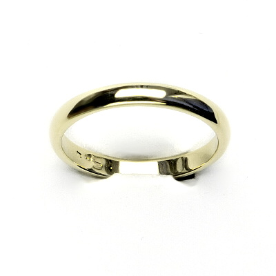 Zlatý prsten, hladký kroužek 3 mm, žluté zlato - T 787