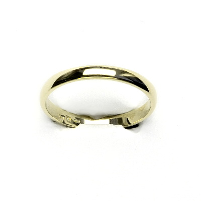 Zlatý prsten, hladký kroužek 2,5 mm, žluté zlato - T 788