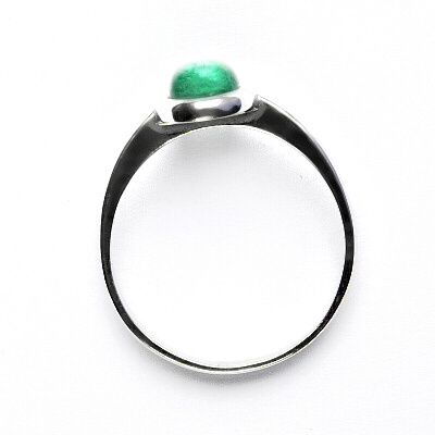 Zlatý prsten,bílé i žluté zlato,  přírodní smaragd - T 1355