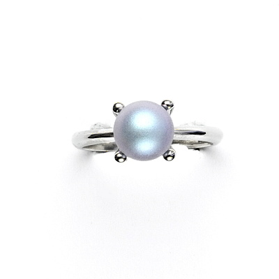 Stříbrný prsten, Swarovski perla iridescent light blue, T 1400