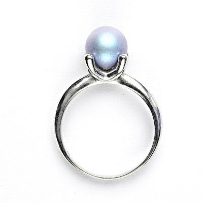 Stříbrný prsten, Swarovski perla iridescent light blue, T 1400