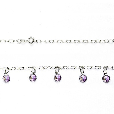 Stříbrný náhrdelník, Swarovski krystaly vitrail light, NH 1336