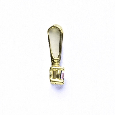 Zlatý přívěsek, růžový zirkon, žluté zlato - VP 16