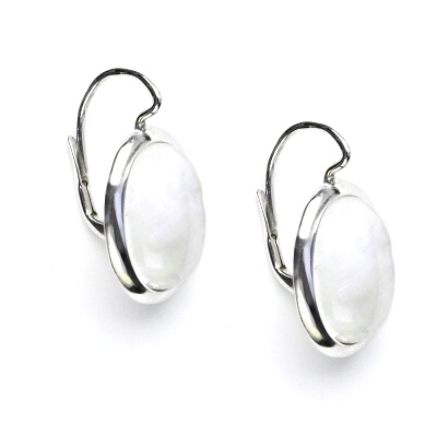Stříbrné náušnice, přírodní měsíční kámen - NK 1454 