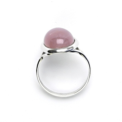 Stříbrný prsten, přírodní růženín malinový, 16 x 12 mm, T 1455