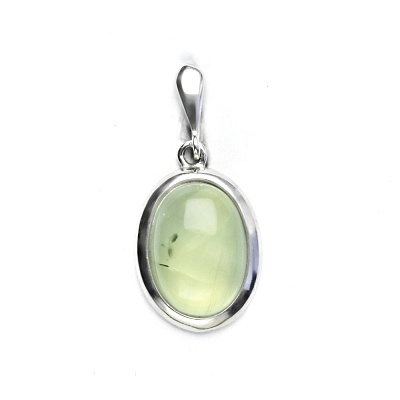 Zlatý přívěsek, bílé i žluté zlato ,přírodní prehnit - P 1454/22