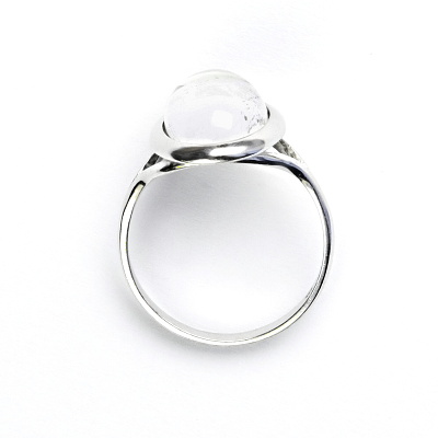 Zlatý prsten, bílé i žluté zlato, přírodní kámen křišťál - T 1454 m 