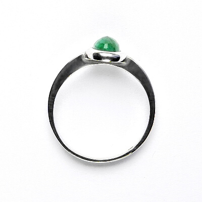 Stříbrný prsten, přírodní smaragd fasetovaný - T 1354