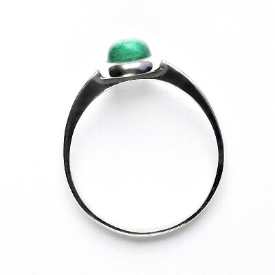 Stříbrný prsten, přírodní smaragd A+ - T 1355