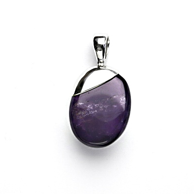 Stříbrný přívěsek, přírodní ametyst, 6,88 g