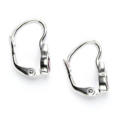 Stříbrné náušnice, oranžové zirkony, VE 5