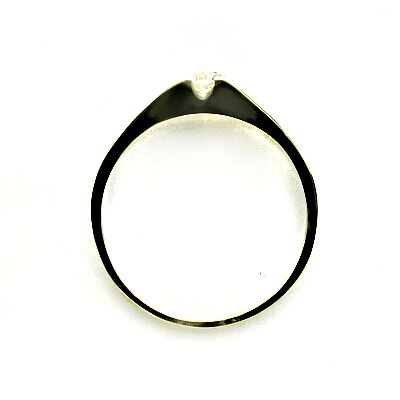 Zlatý prsten s čirým zirkonem, žluté zlato, T 1097