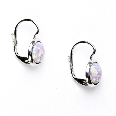 Zlaté náušnice,prsten a přívěsek, bílé i žluté zlato,syntetický růžový opál - sada NK, T, P 1503 