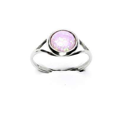 Zlaté náušnice,prsten a přívěsek, bílé i žluté zlato,syntetický růžový opál - sada NK, T, P 1503 