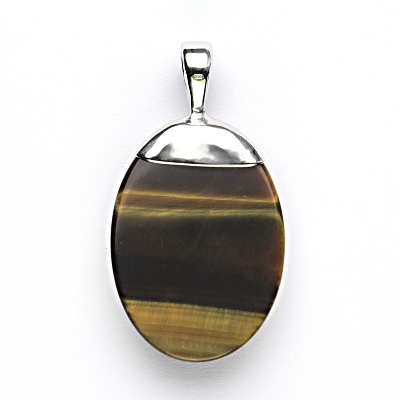 Stříbrný přívěsek, přírodní tygří oko, 9,22 g