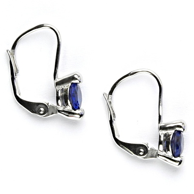 Stříbrné naušnice se syntetickým spinelem, VE 4