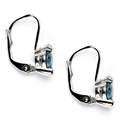 Stříbrné naušnice s tmavým synt. akvamarinem, VE 4