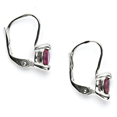 Zlaté naušnice , bílé i žluté zlato , zirkon rubín - VE 4