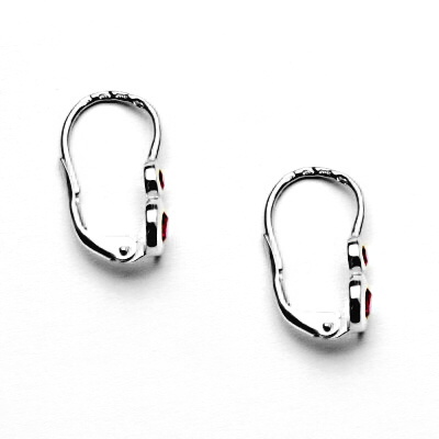 Sada zlatých šperků 1122 - NK, P, T/zirkony rubín, bílé zlato