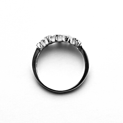 Sada zlatých šperků VE 87, VP 90, VR 10, čiré zirkony, bílé zlato