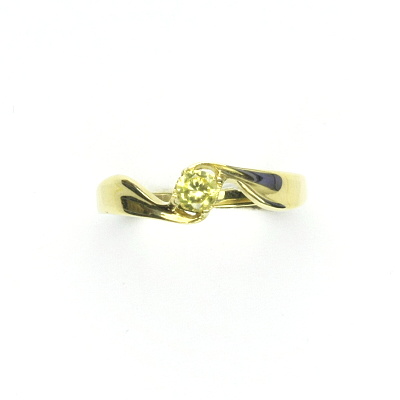 Zlatý prsten se žlutým zirkonem, žluté zlato, T 1026