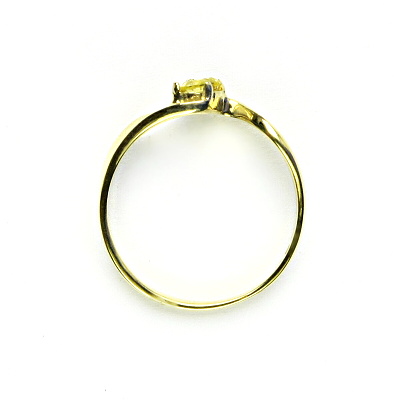 Zlatý prsten se žlutým zirkonem, žluté zlato, T 1026