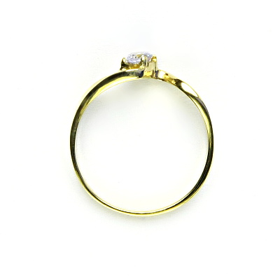 Zlatý prsten se zirkonem lavender, žluté zlato, T 1026