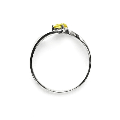 Stříbrný prsten se žlutým zirkonem, T 1026