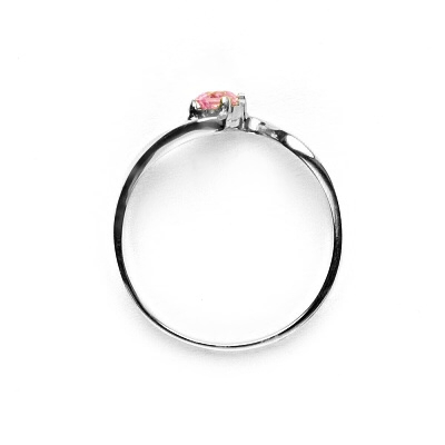 Stříbrný prsten s růžovým zirkonem, T 1026