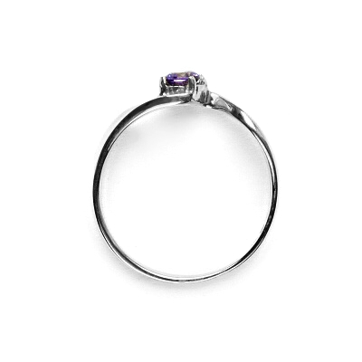 Stříbrný prsten se zirkonem ametyst, T 1026