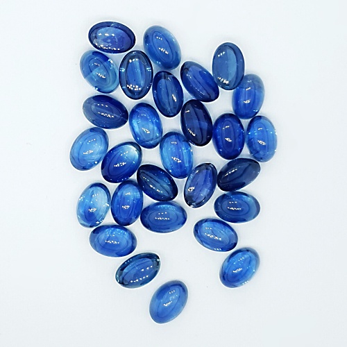 Zlaté náušnice, přírodní safír 6x4, žluté zlato, NK 1353