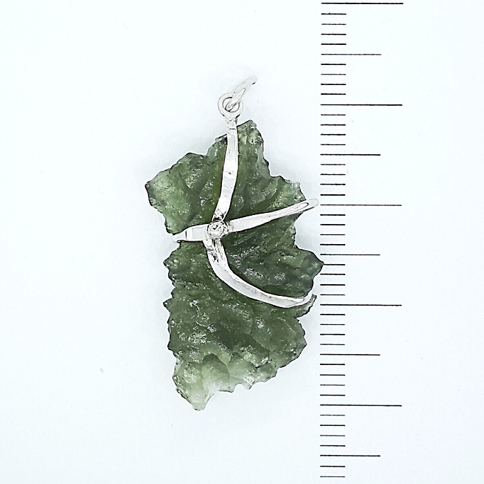 Přírodní vltavín Besednice, stříbrný přívěsek,  3,18 g