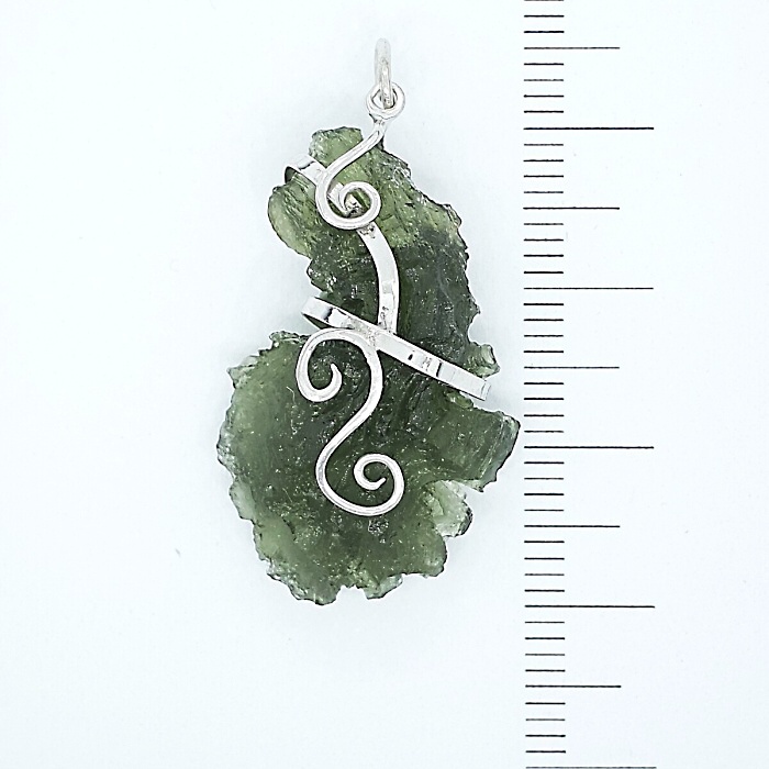 Přírodní vltavín Besednice, stříbrný přívěsek,  3,66 g