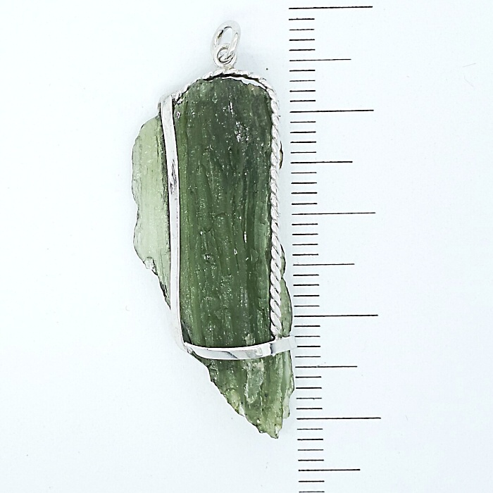 Přírodní vltavín ve stříbře , stříbrný přívěsek, 3,38 g