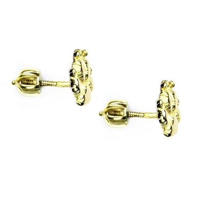 Zlaté náušnice, psí tlapky, bílé zlato - NK 1333