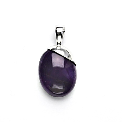 Stříbrný přívěsek, přírodní ametyst, 6,88g