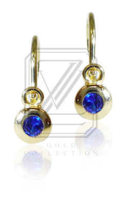 Dětské náušnice zlaté, žluté zlato se zirkony - VE 178